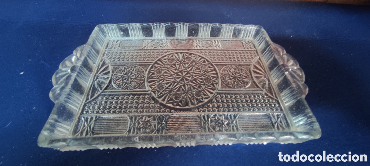 Antig&uuml;edades: Bandeja de cristal labrado - Foto 6