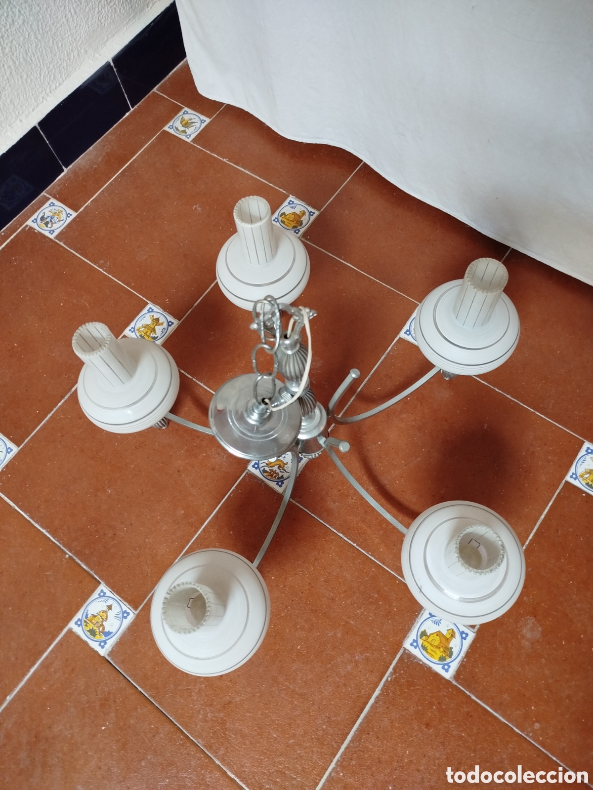 Antig&uuml;edades: L&aacute;mpara de techo cromada - Foto 10