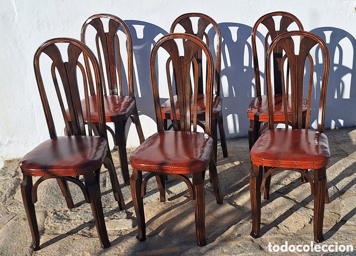 Antiquit&eacute;s: Seis sillas de madera