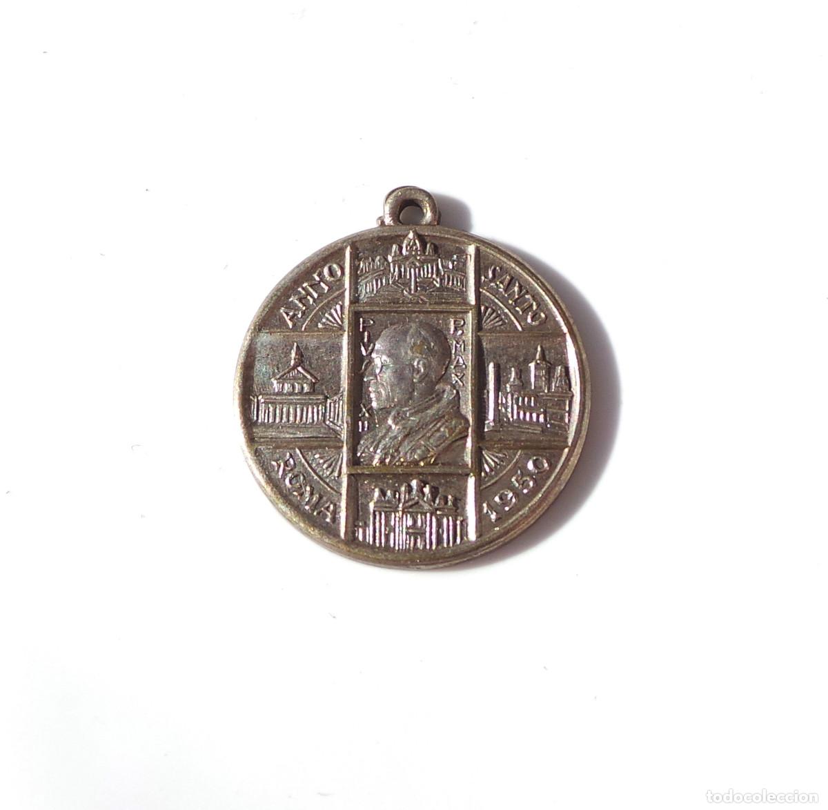 Antig&uuml;edades: MEDALLA A&Ntilde;O SANTO ROMA 1950 - Foto 1
