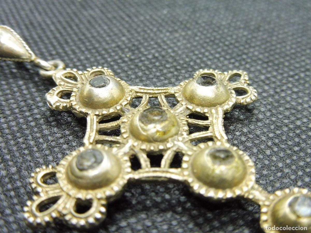 Antig&uuml;edades: Cruz de plata con vidrios - Foto 5