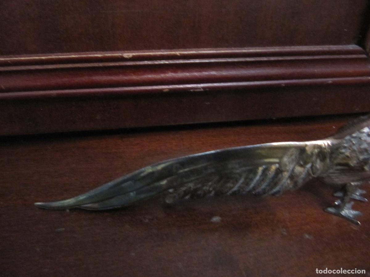 Antig&uuml;edades: FAISAN DE METAL PLATEADO - Foto 3