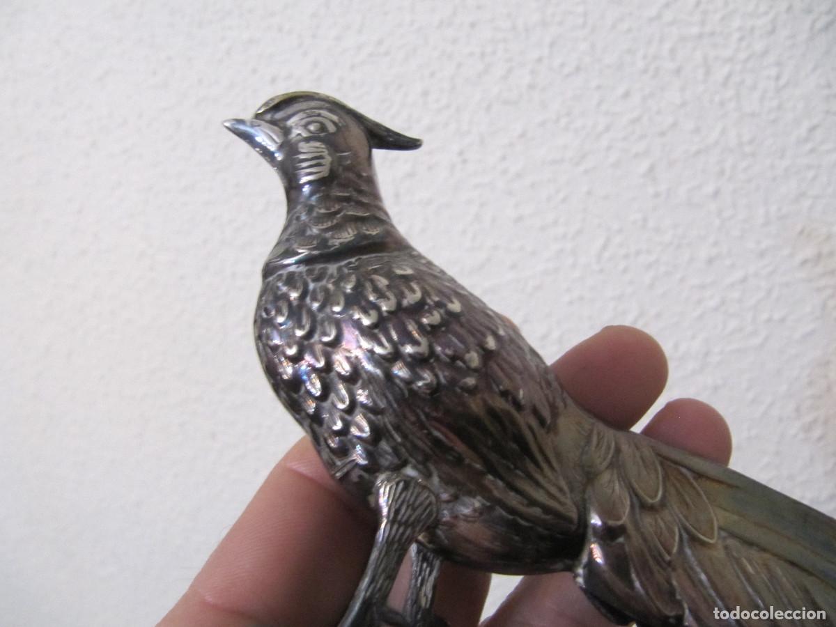 Antig&uuml;edades: FAISAN DE METAL PLATEADO - Foto 6