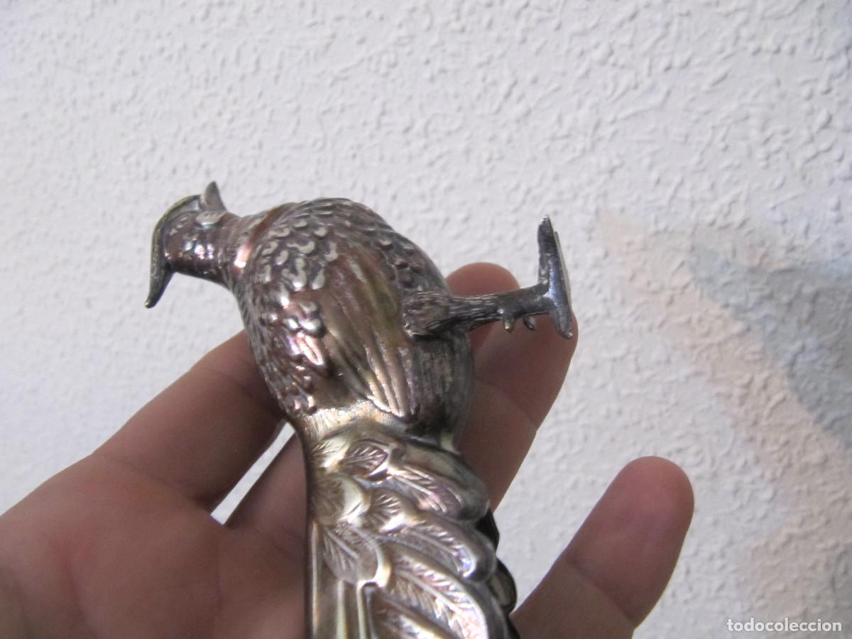 Antig&uuml;edades: FAISAN DE METAL PLATEADO - Foto 8
