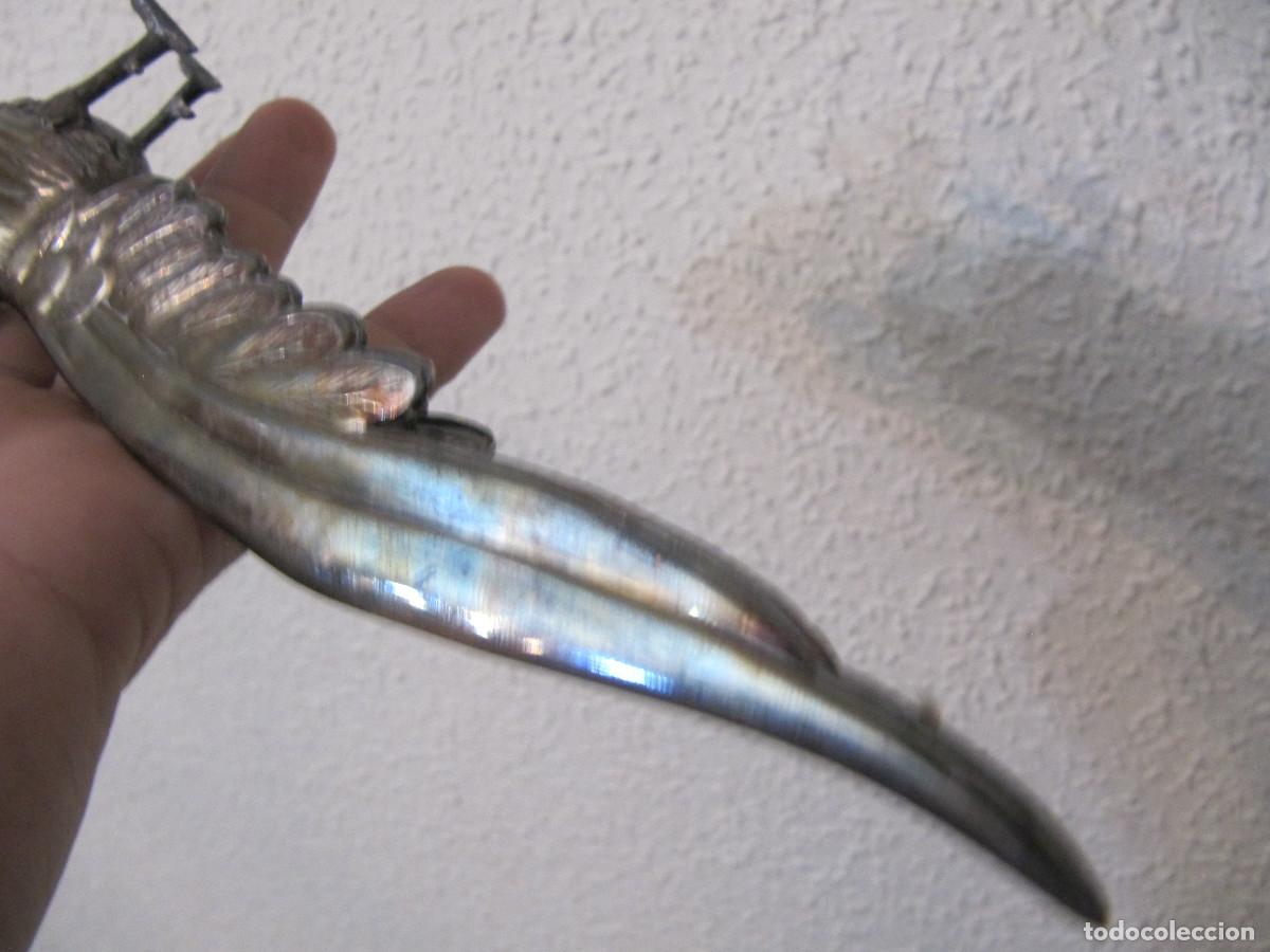 Antig&uuml;edades: FAISAN DE METAL PLATEADO - Foto 9