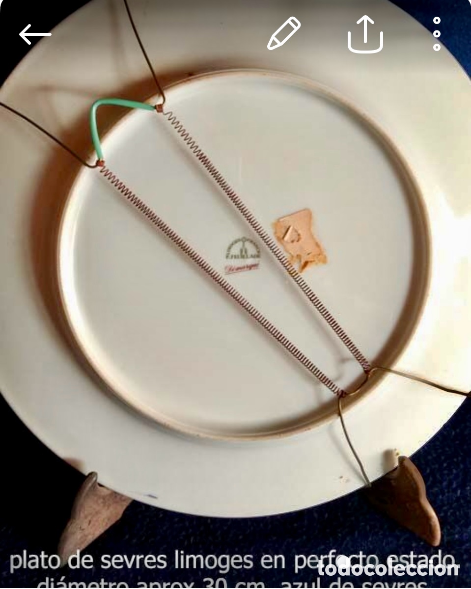 Antig&uuml;edades: Plato porcelana Sevres - Foto 2