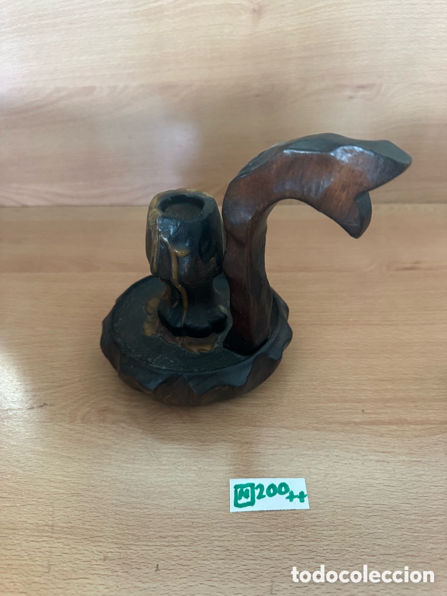 Antig&uuml;edades: Candelabro de madera, antiguo de mano - Foto 2