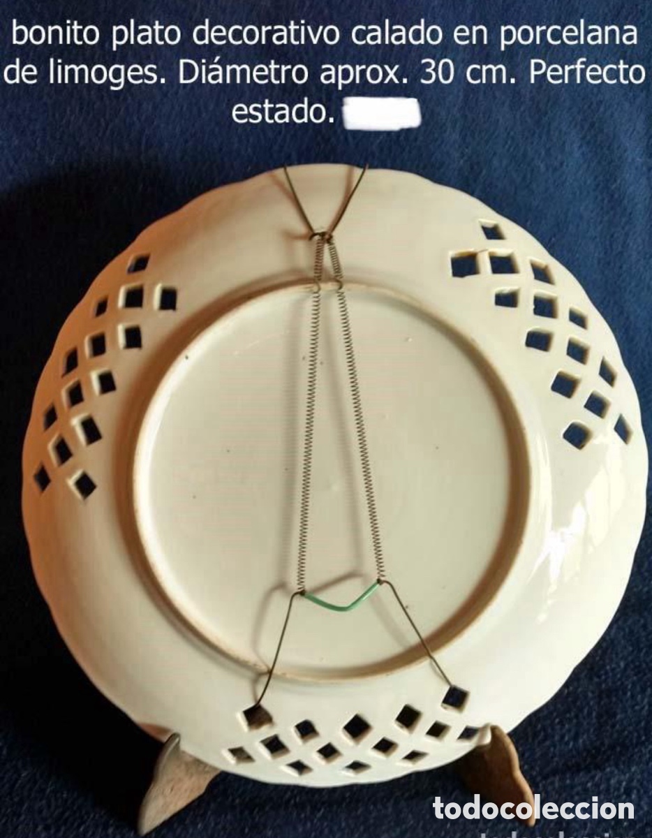 Antig&uuml;edades: Plato calado antiguo Limoges - Foto 2