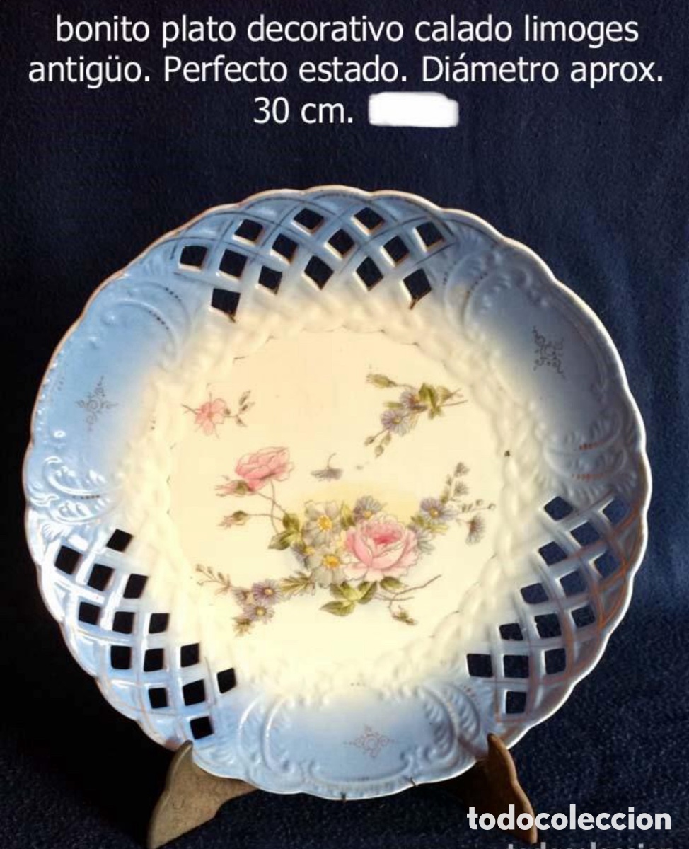 Antig&uuml;edades: Plato calado antiguo Limoges - Foto 1
