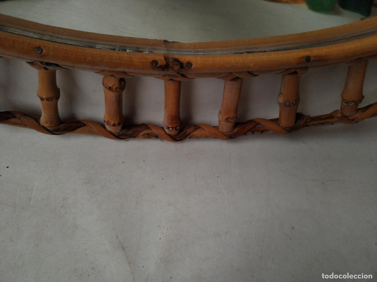 Antig&uuml;edades: espejo de mimbre vintage - Foto 3