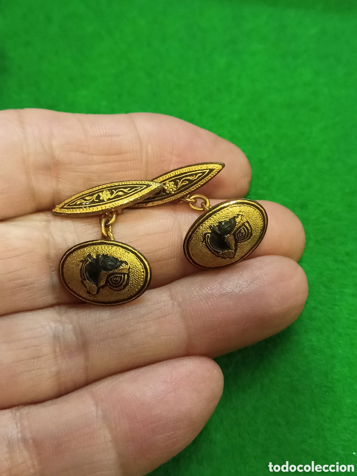 Antig&uuml;edades: Gemelos damasquinado toledano. RF-0892 - Foto 1