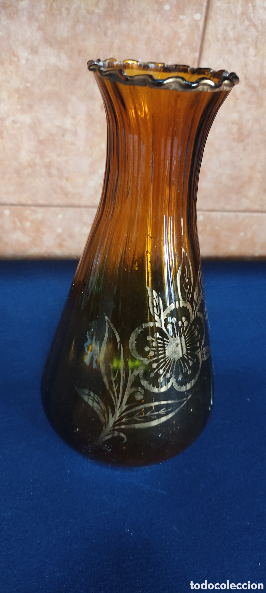 Antig&uuml;edades: Jarr&oacute;n de cristal pintado - Foto 3