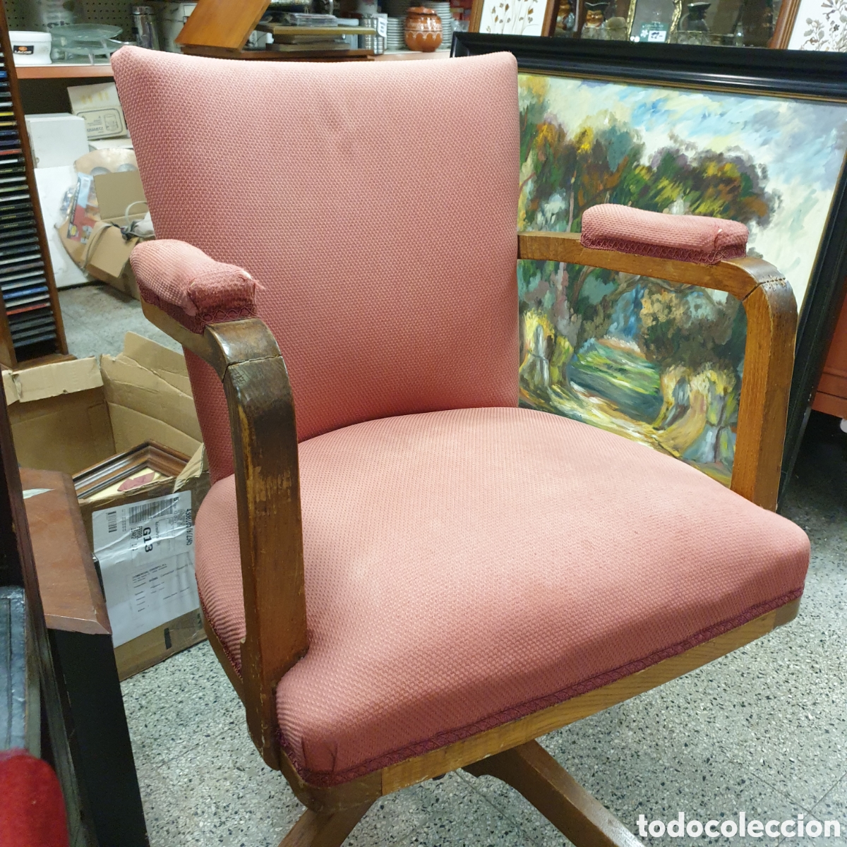 Antig&uuml;edades: Sillon de despacho giratorio - Foto 4