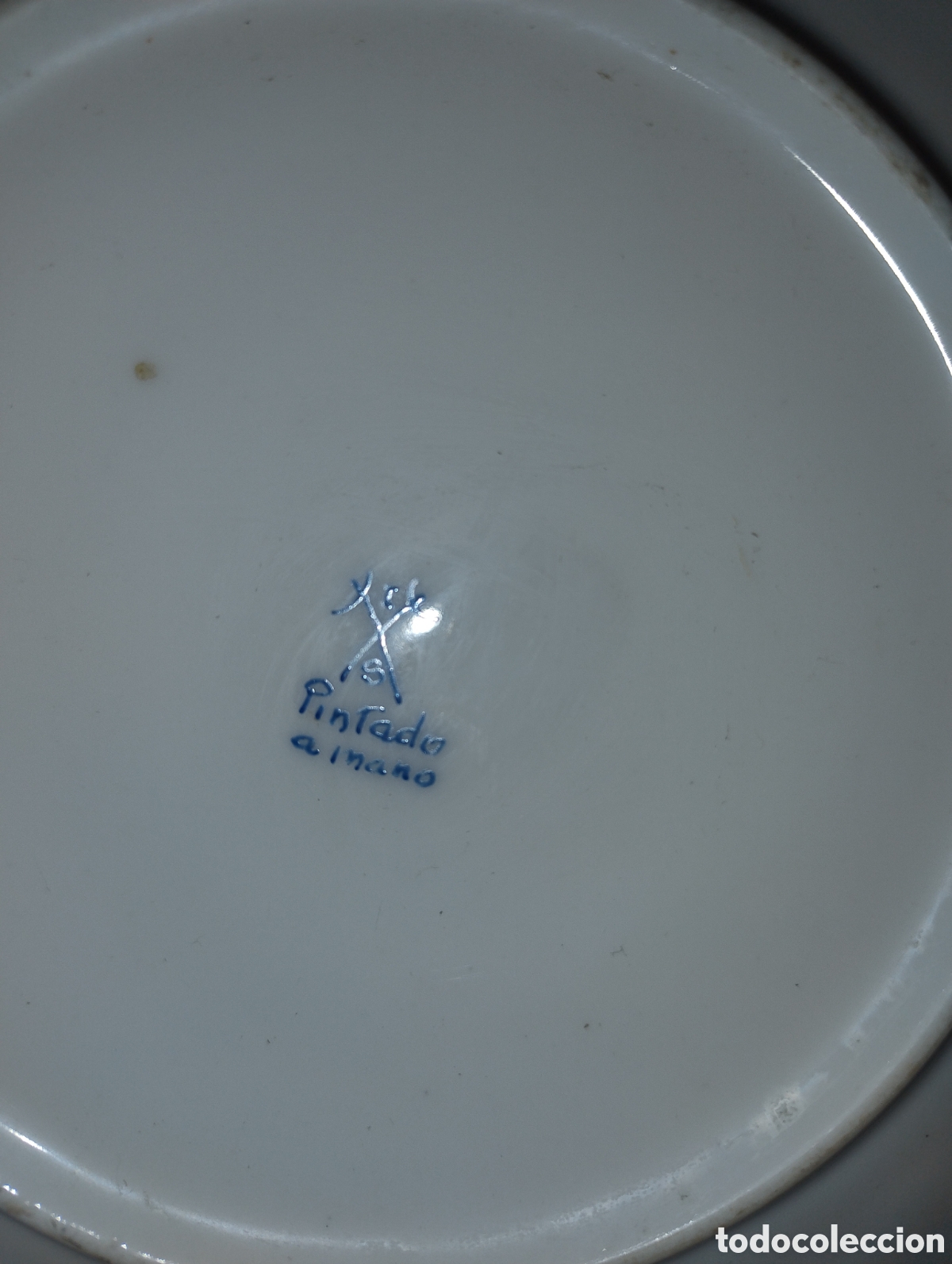 Antig&uuml;edades: Plato cer&aacute;mica pintado a mano - Foto 3