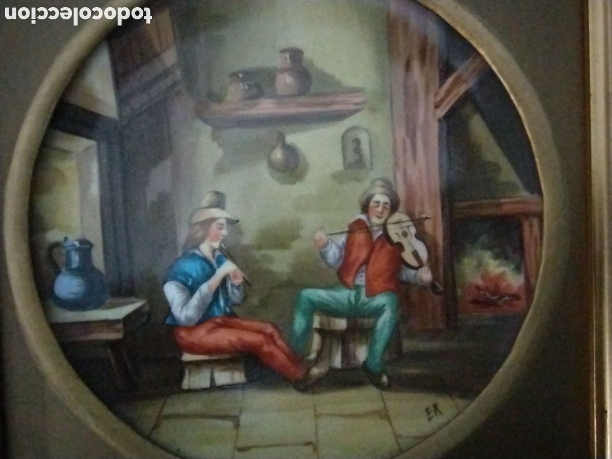 Antig&uuml;edades: Plato cer&aacute;mica pintado a mano - Foto 5