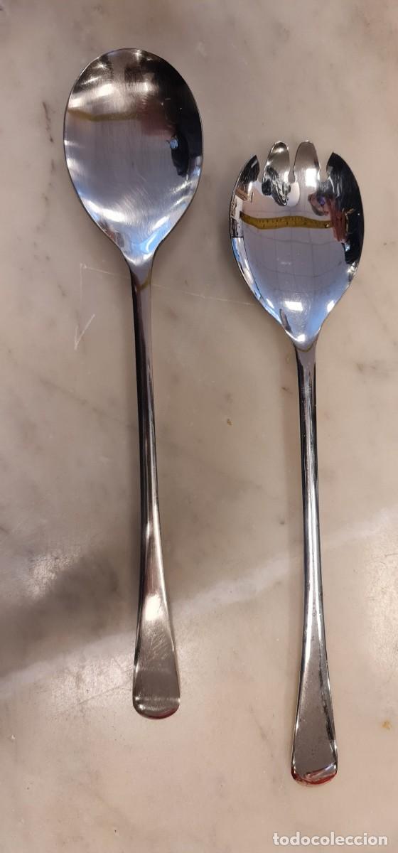 Antig&uuml;edades: Pareja de cubiertos de ensalada en Plata Sheffield - Foto 7