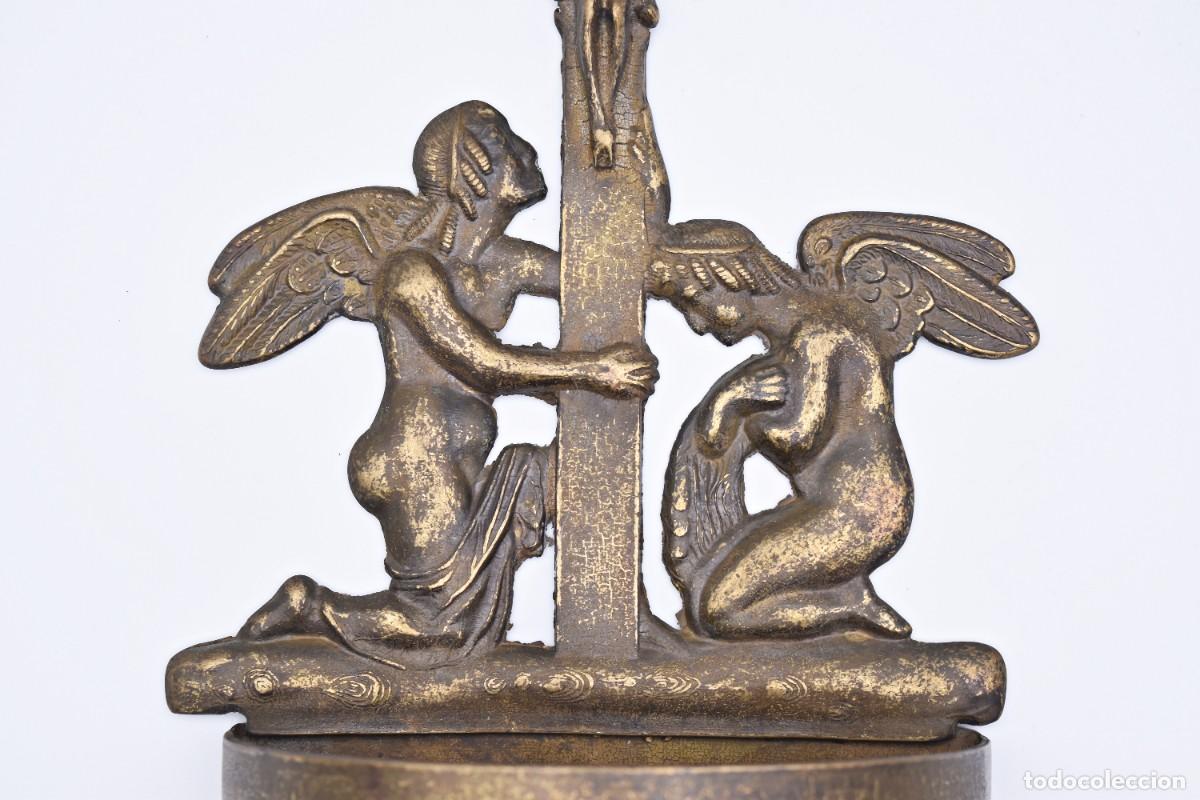 Antig&uuml;edades: Benditera de bronce / lat&oacute;n de gran tama&ntilde;o - Foto 3
