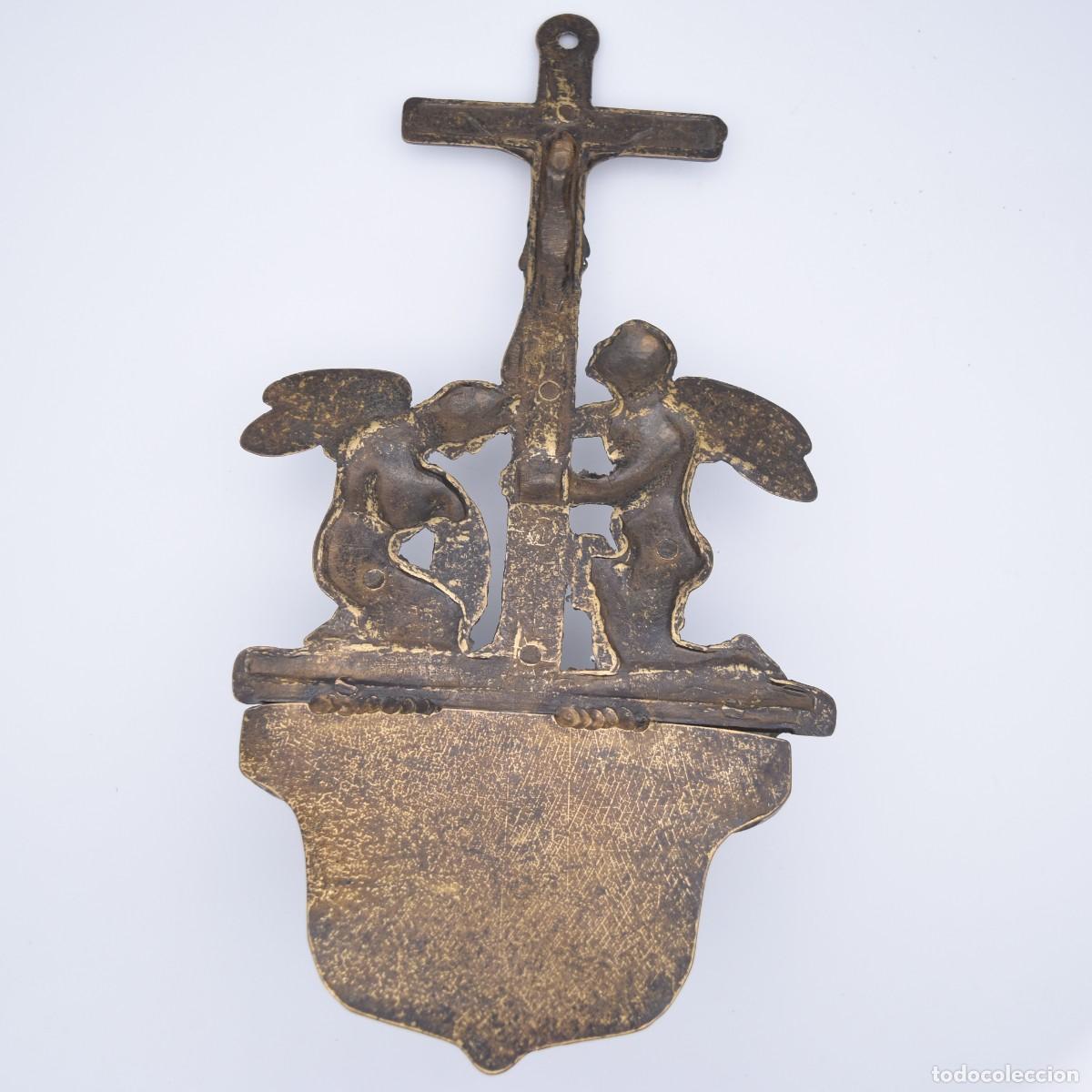 Antig&uuml;edades: Benditera de bronce / lat&oacute;n de gran tama&ntilde;o - Foto 6