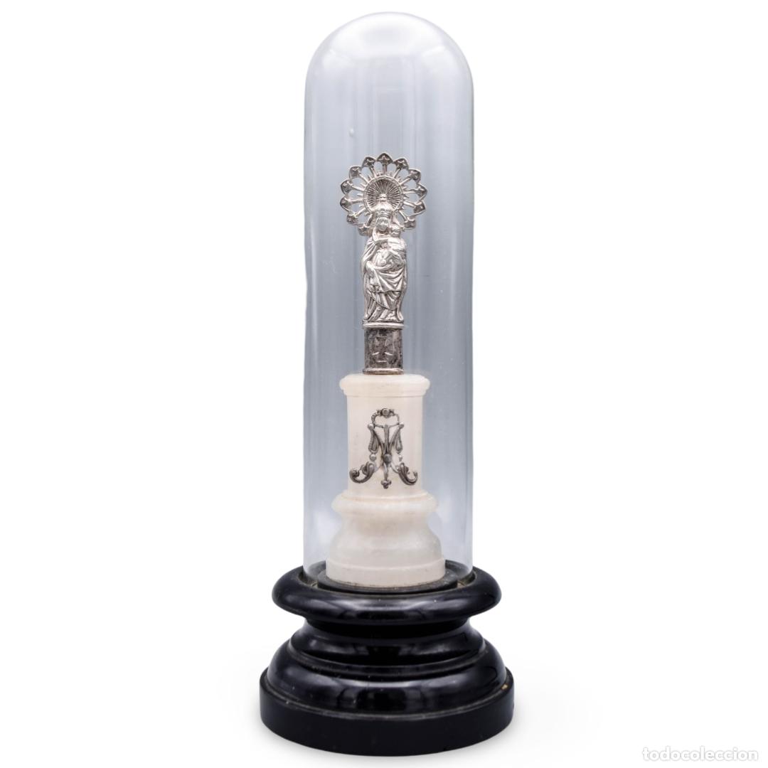 Antig&uuml;edades: Virgen de plata con c&uacute;pula de cristal - Foto 1