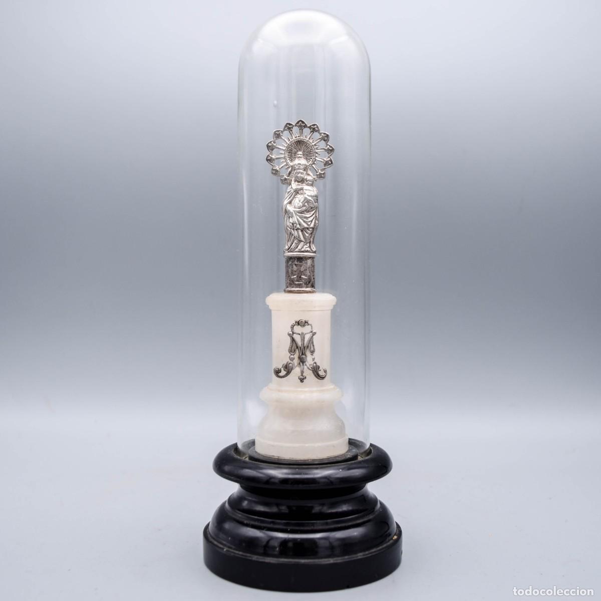 Antig&uuml;edades: Virgen de plata con c&uacute;pula de cristal - Foto 2