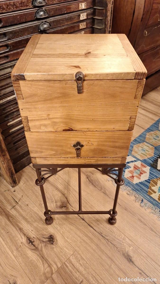 Antig&uuml;edades: Antiguo Mueble Costurero Madera y Forja - Foto 3