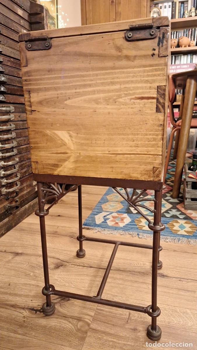 Antig&uuml;edades: Antiguo Mueble Costurero Madera y Forja - Foto 9