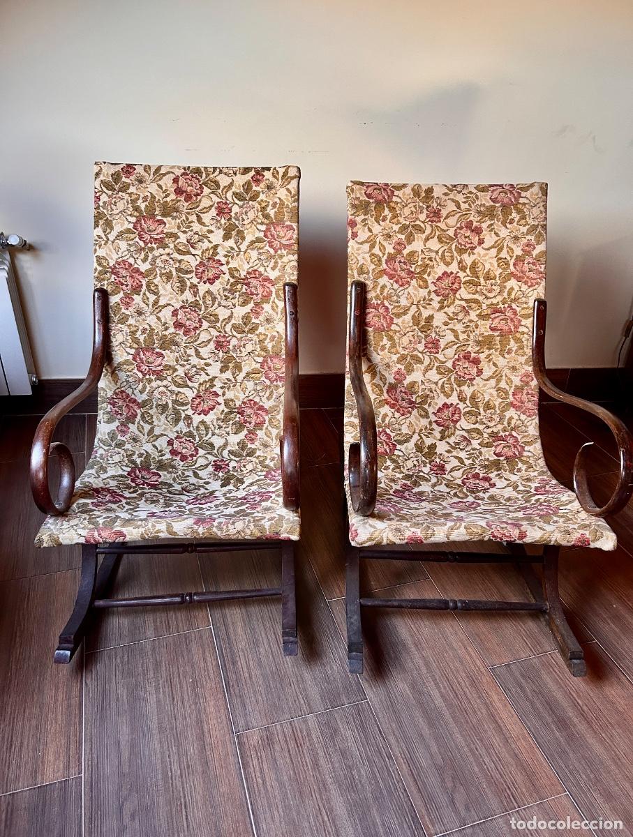 Antig&uuml;edades: PAREJA DE MECEDORAS THONET - Foto 3