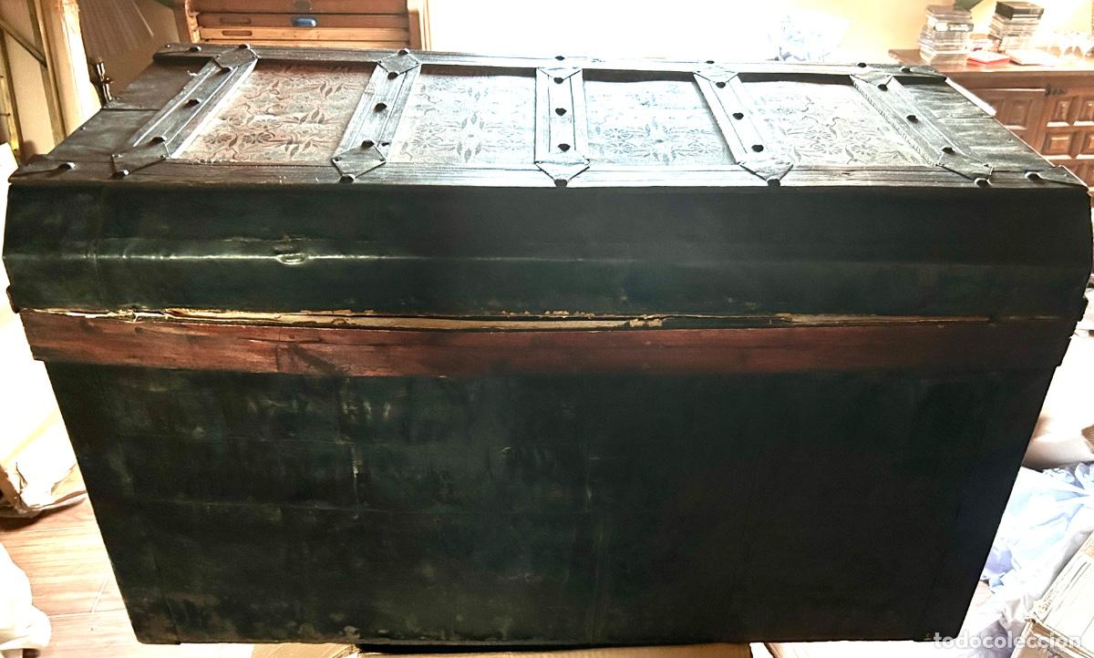Antig&uuml;edades: ANTIGUO BA&Uacute;L MADERA Y CHAPA PINTADA - Foto 4