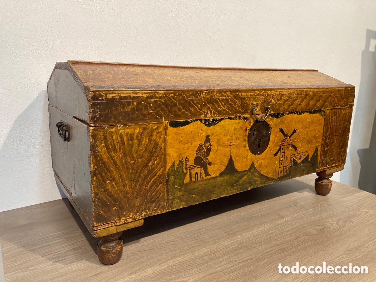 Antig&uuml;edades: Antiguo ba&uacute;l pintado. SXIX - Foto 2