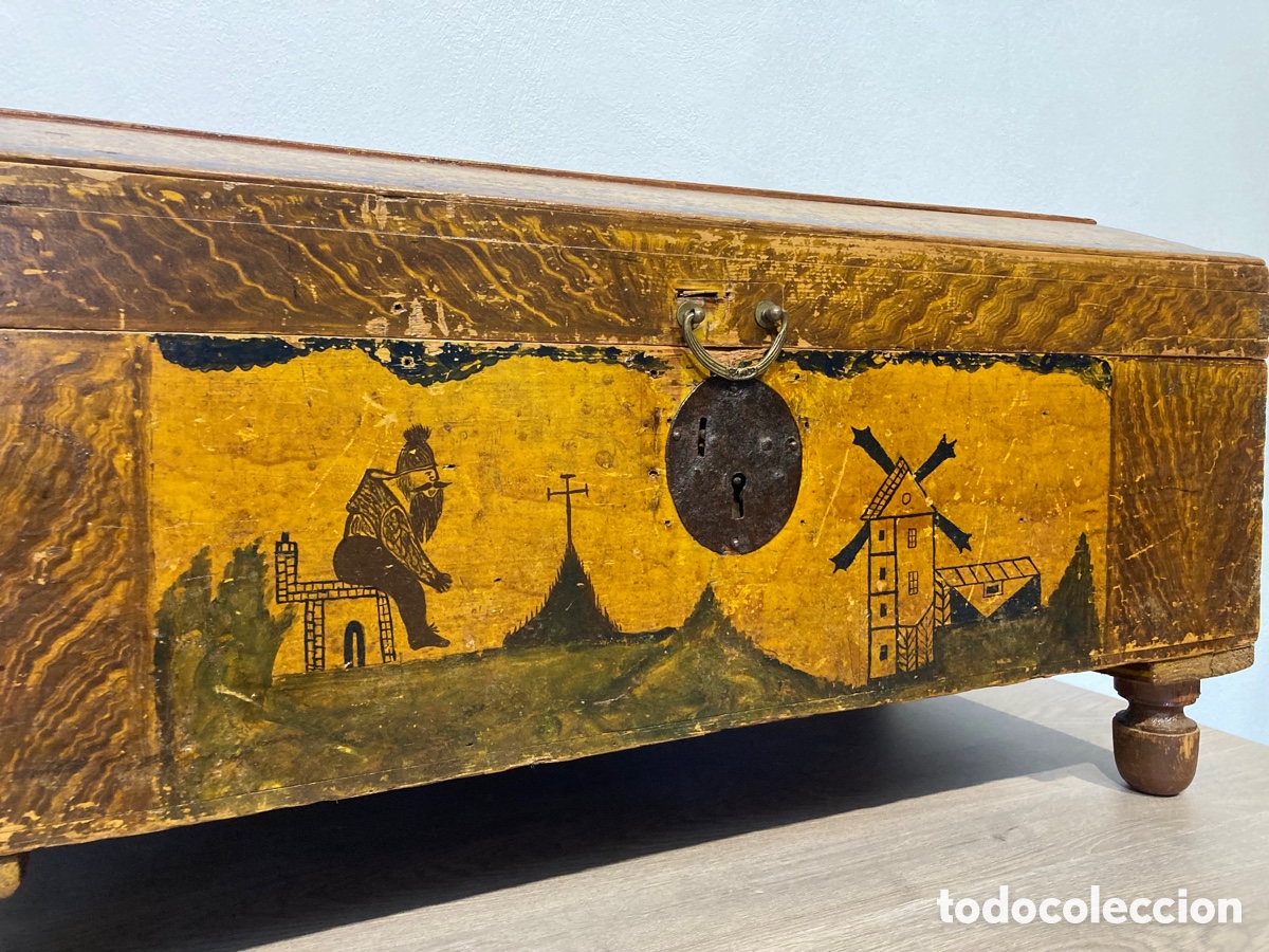 Antig&uuml;edades: Antiguo ba&uacute;l pintado. SXIX - Foto 3