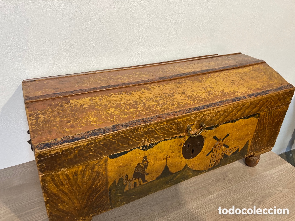 Antig&uuml;edades: Antiguo ba&uacute;l pintado. SXIX - Foto 4