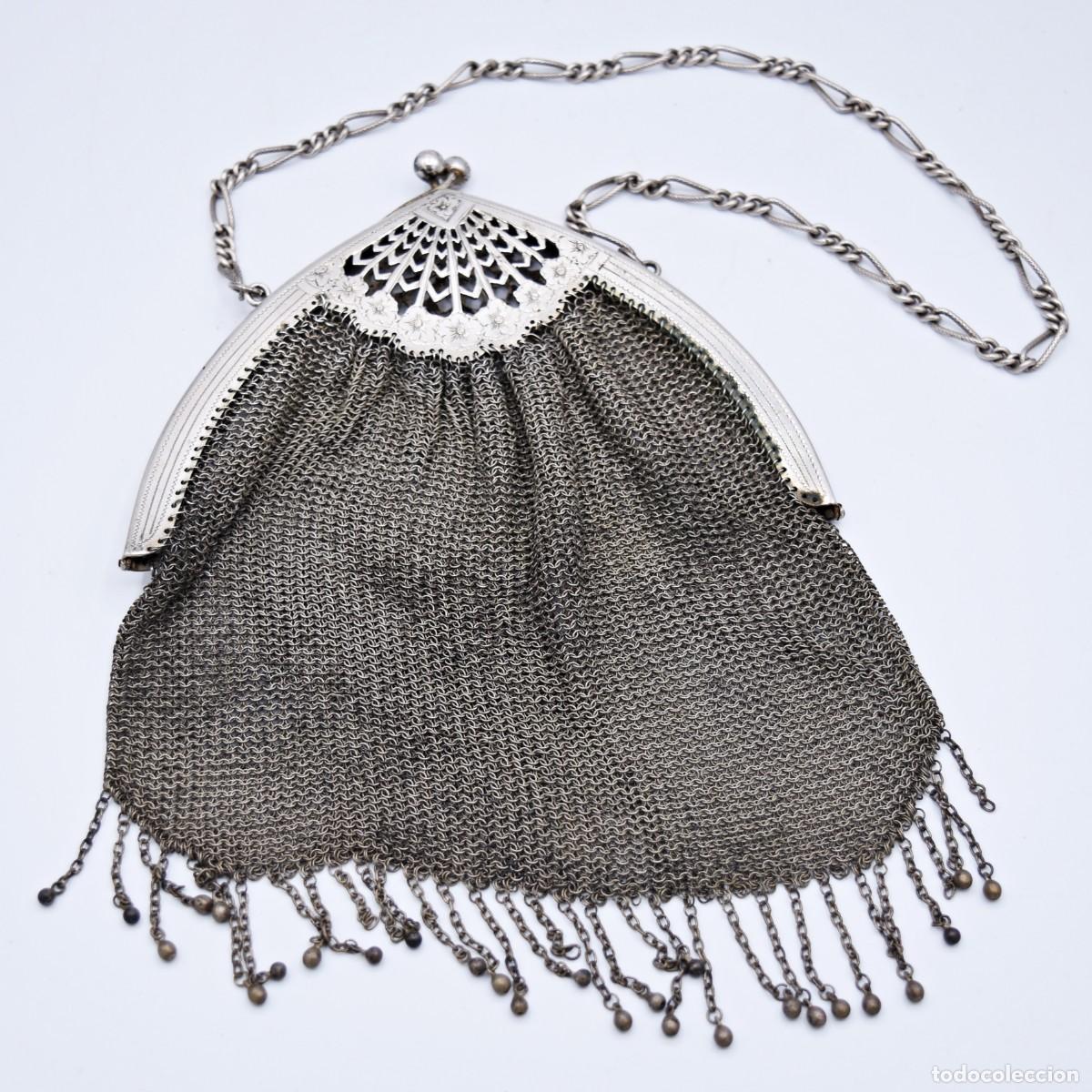 Antig&uuml;edades: Bolso antiguo de plata .800 - Foto 6