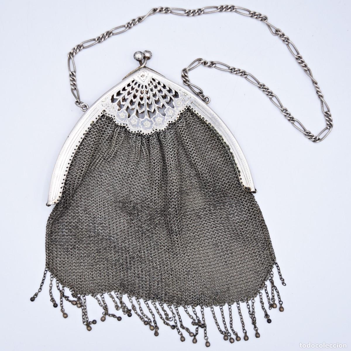 Antig&uuml;edades: Bolso antiguo de plata .800 - Foto 7