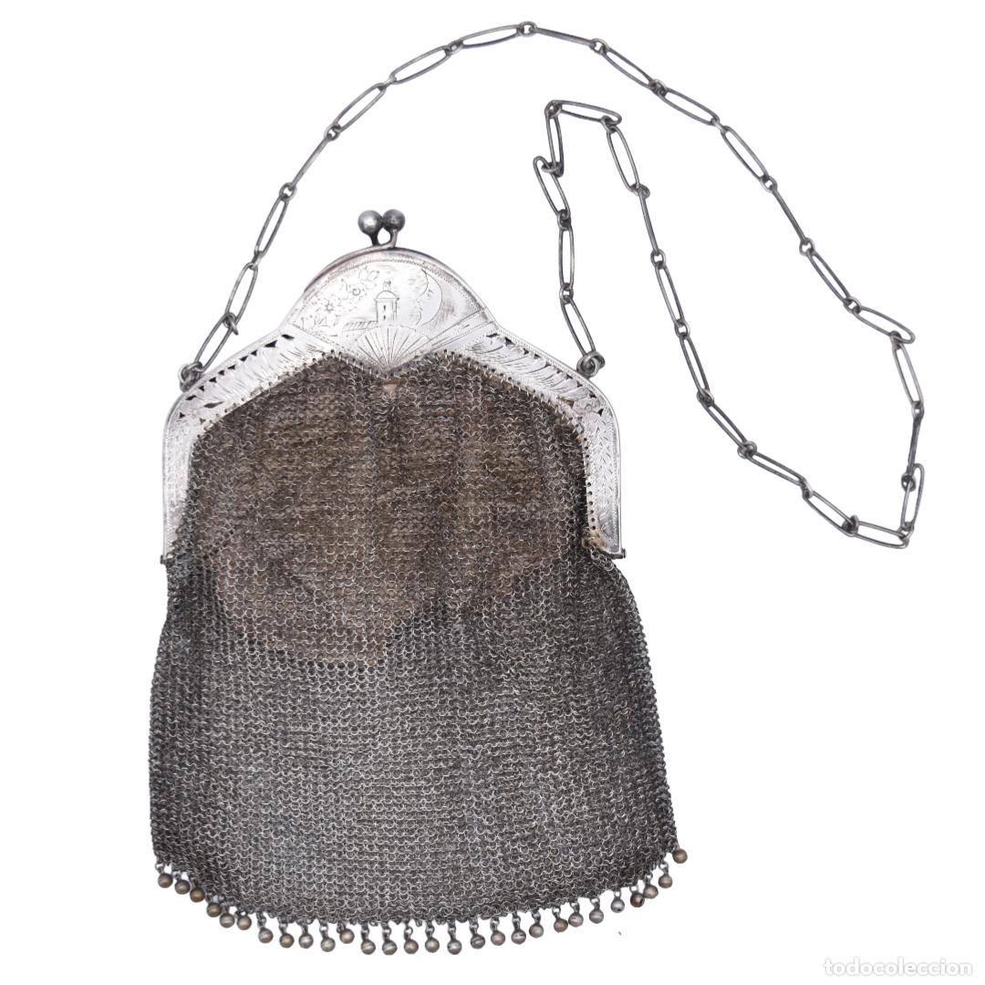 Antig&uuml;edades: Bolso antiguo de plata .800 - Foto 2