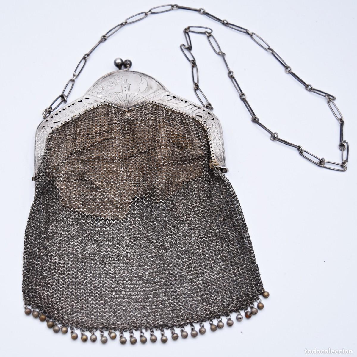 Antig&uuml;edades: Bolso antiguo de plata .800 - Foto 6
