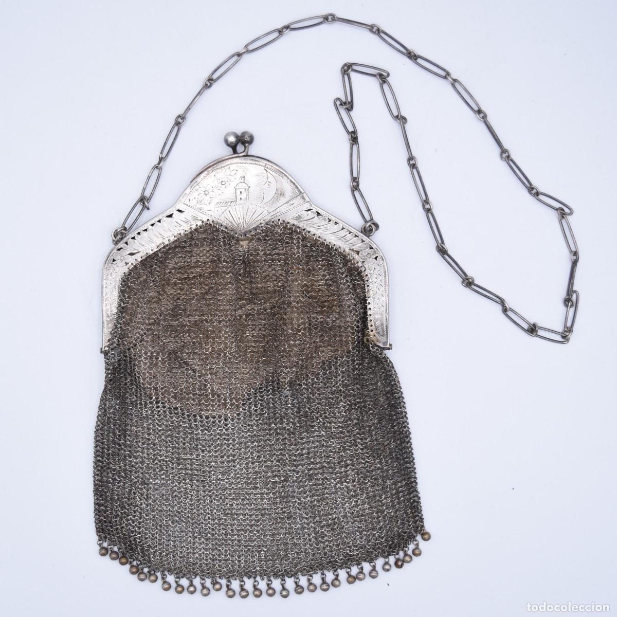 Antig&uuml;edades: Bolso antiguo de plata .800 - Foto 7