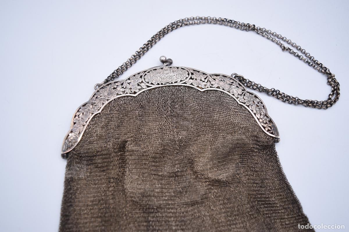 Antig&uuml;edades: Bolso antiguo de plata .800 - Foto 7