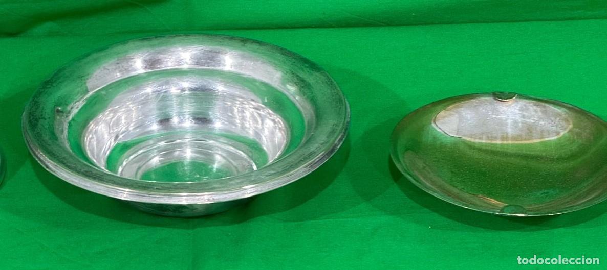 Antig&uuml;edades: Cuenco de metal plateado con tapa - Foto 3