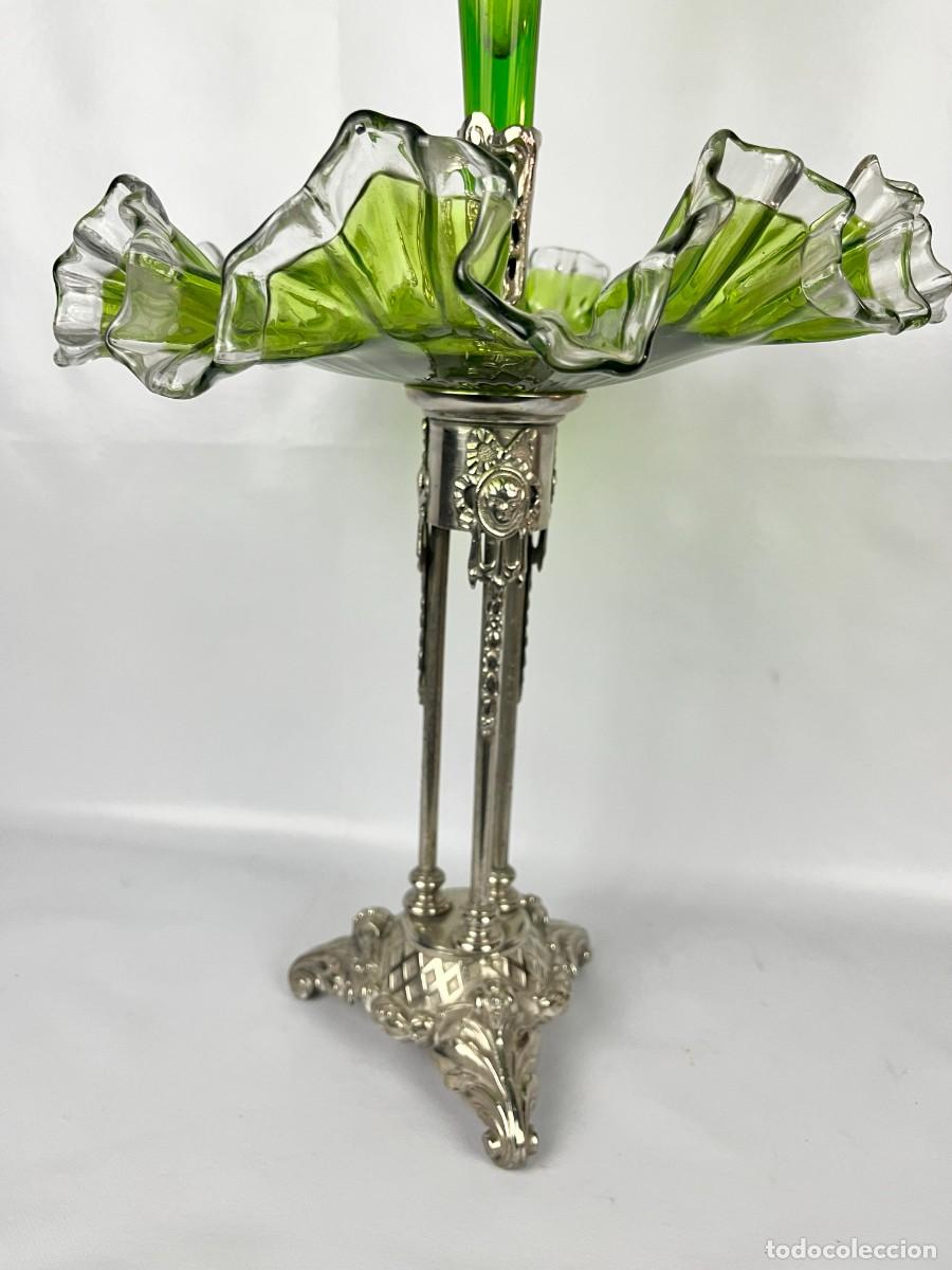 Antig&uuml;edades: Jarron verde de cristal - Foto 5