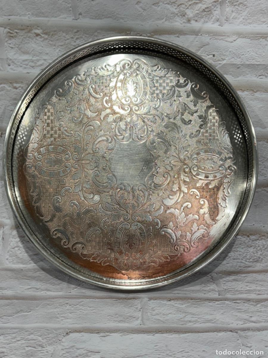 Antig&uuml;edades: BANDEJA EN ALPACA PLATEADA - Foto 3