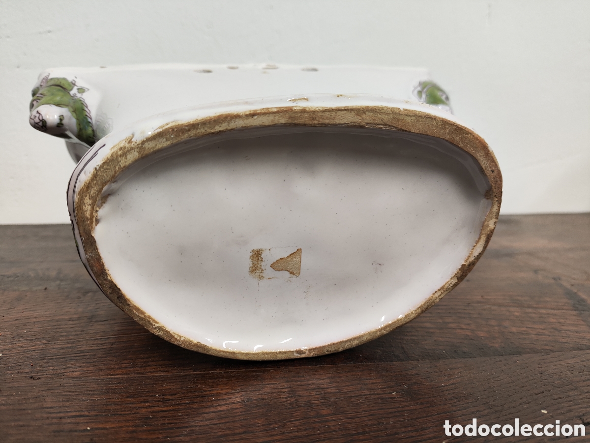 Antig&uuml;edades: DOS MACETAS EN CER&Aacute;MICA ESMALTADA FRANCESA - Foto 5