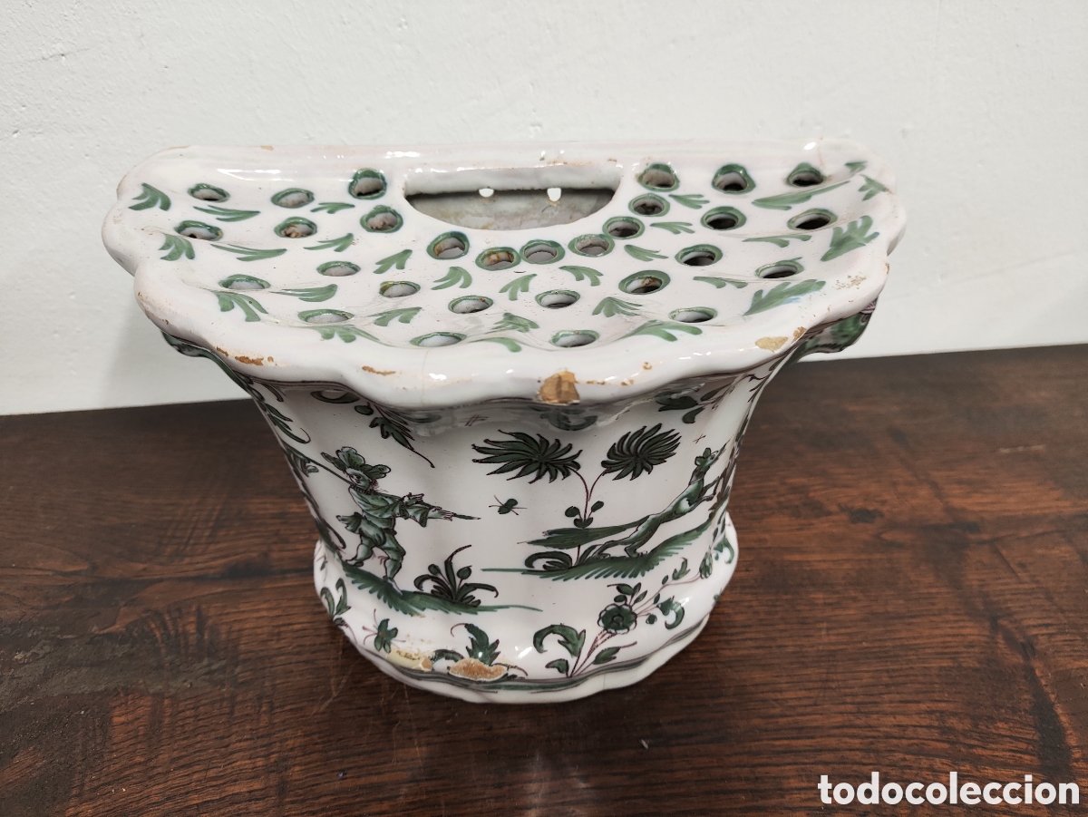 Antig&uuml;edades: DOS MACETAS EN CER&Aacute;MICA ESMALTADA FRANCESA - Foto 7