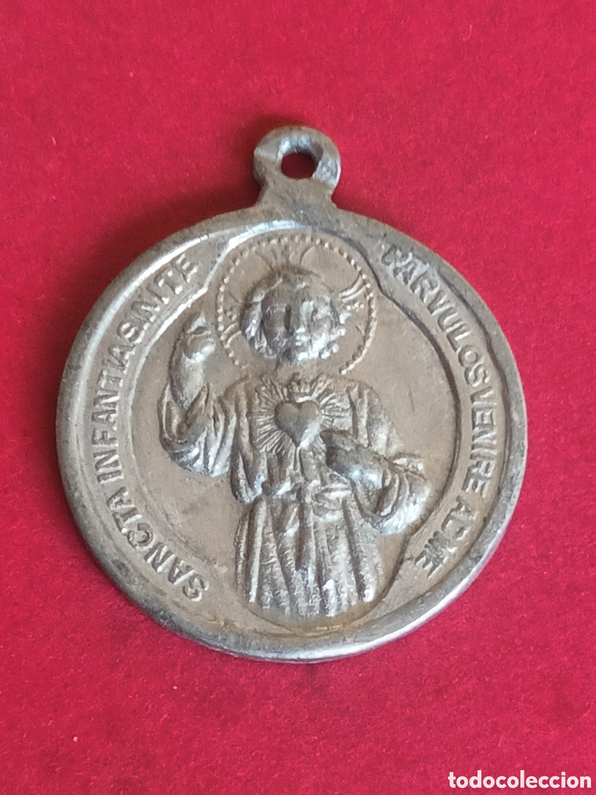 Antig&uuml;edades: ANTIGUA MEDALLA DEL SGDO. CORAZ&Oacute;N Y LA INMACULADA. 2 CM. - Foto 1