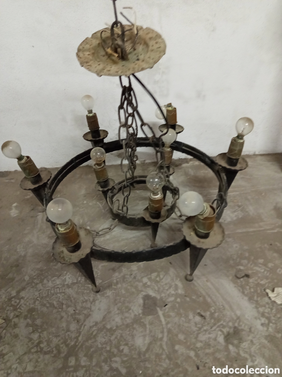 Antig&uuml;edades: Lampara de forja antigua - Foto 2