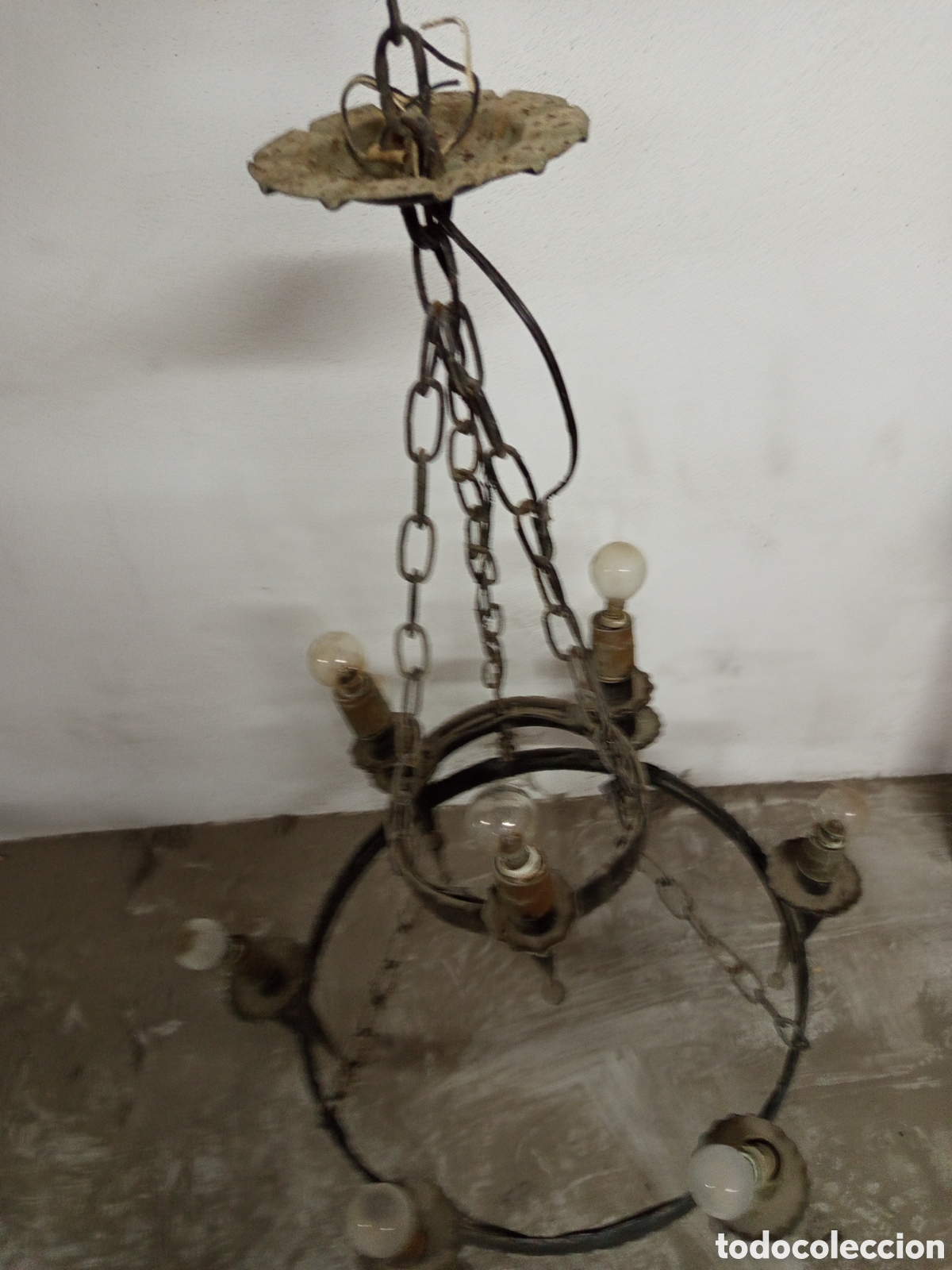 Antig&uuml;edades: Lampara de forja antigua - Foto 3