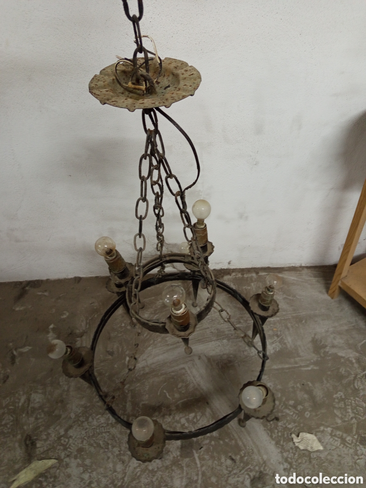 Antig&uuml;edades: Lampara de forja antigua - Foto 4