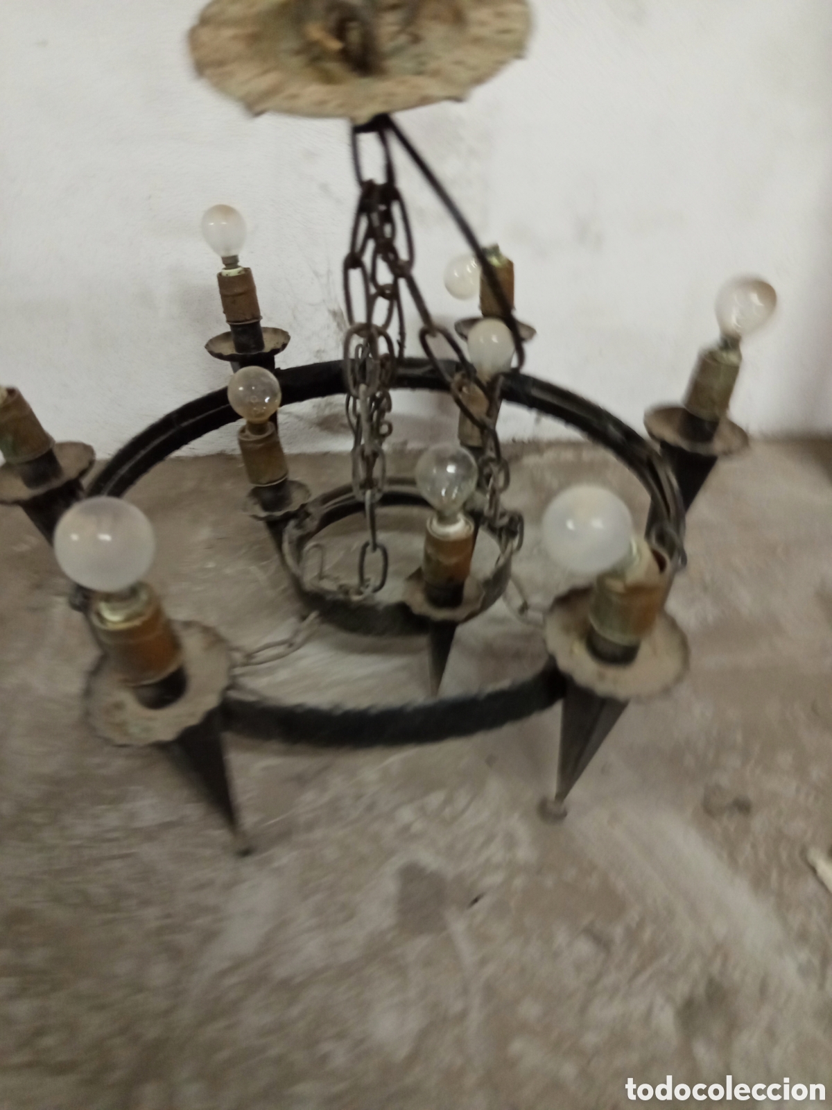 Antig&uuml;edades: Lampara de forja antigua - Foto 1