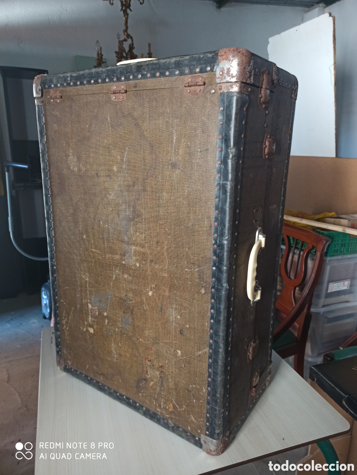 Antig&uuml;edades: Ba&uacute;l de viaje siglo XIX - Foto 2