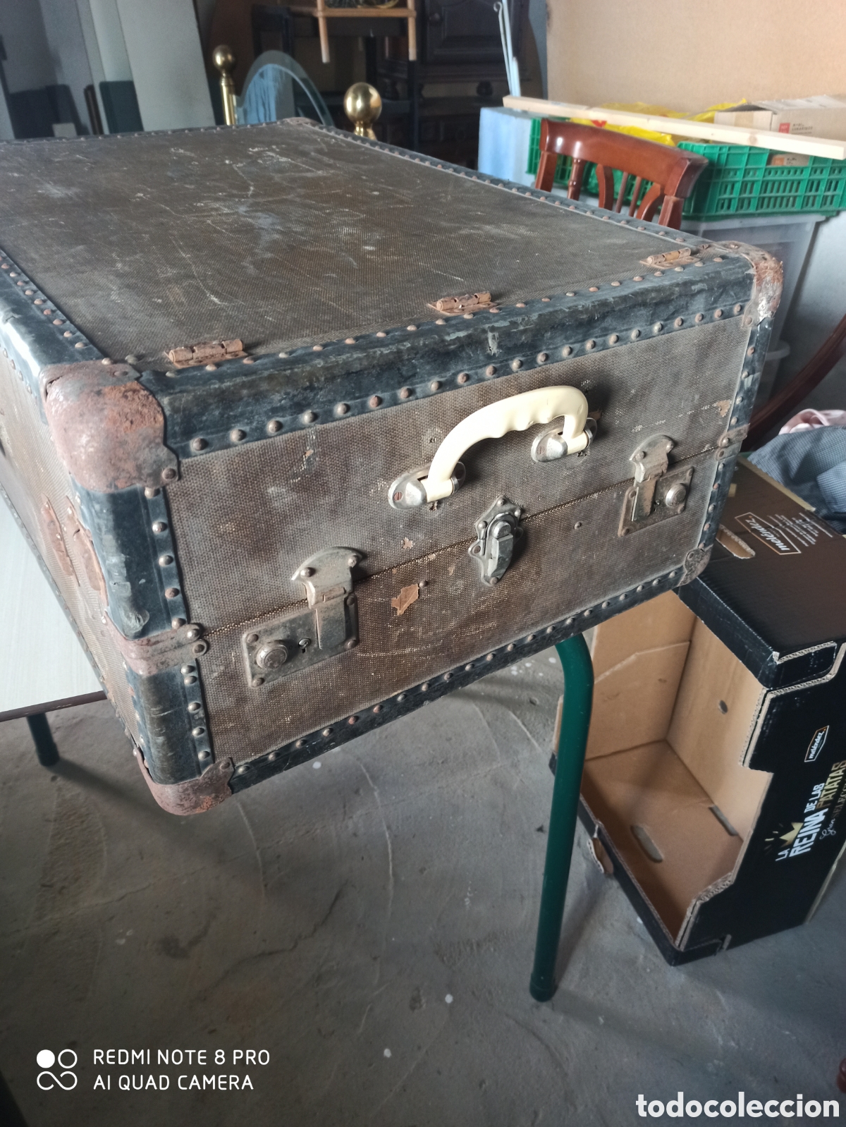 Antig&uuml;edades: Ba&uacute;l de viaje siglo XIX - Foto 3