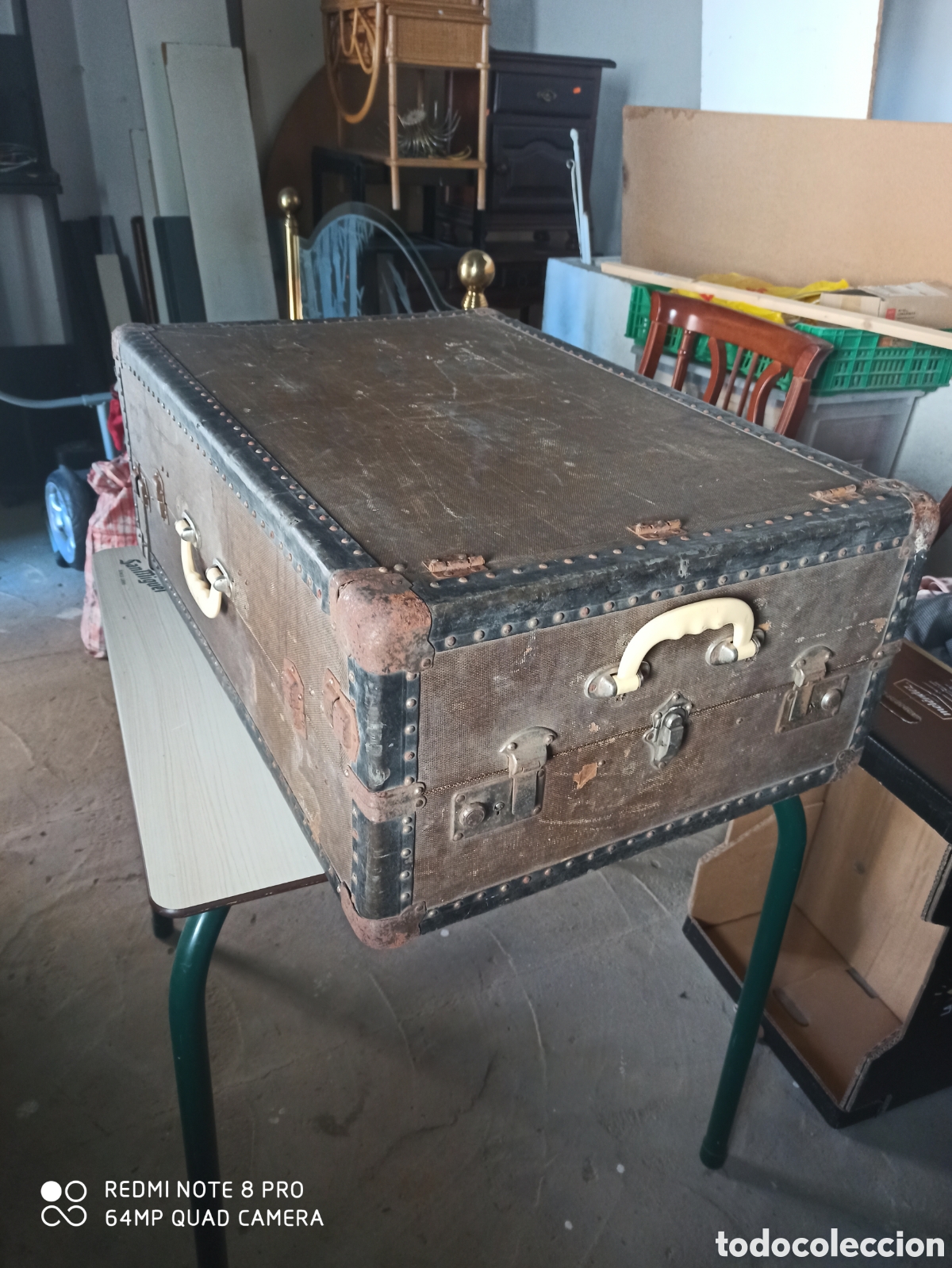 Antig&uuml;edades: Ba&uacute;l de viaje siglo XIX - Foto 1